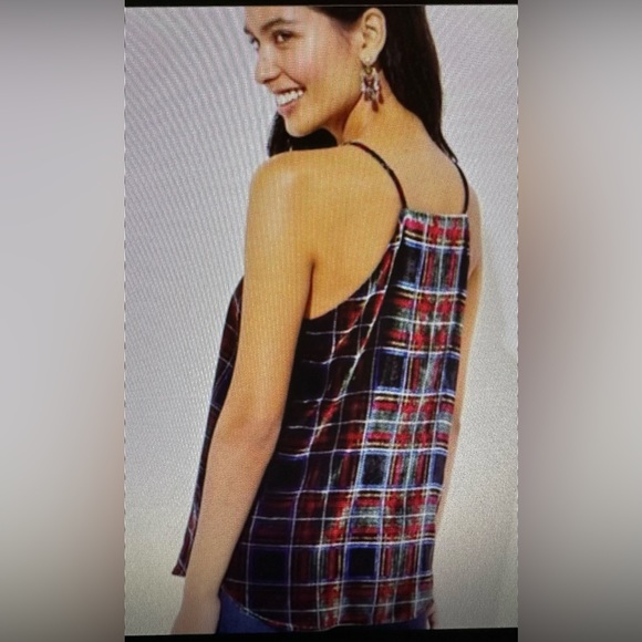 Loft, strapping velvet plaid, Cami, new with tags size XL - Picture 3 of 6